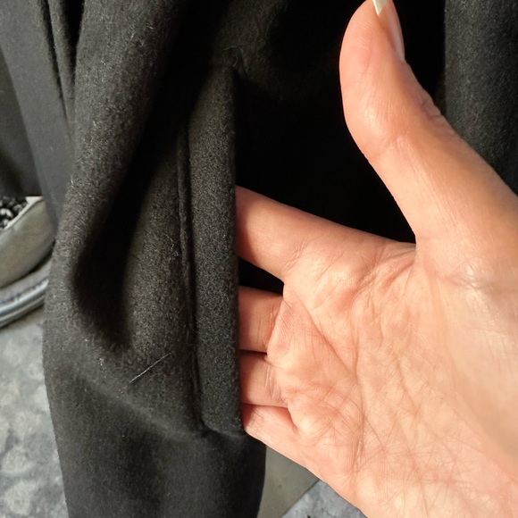 Women’s Black A-line Wool Winter Pea Coat XXL 2XL Dress Coat with Pockets - Picture 4 of 7